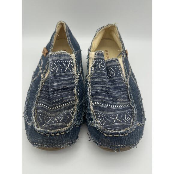 Roper Women's Distressed Denim Moccasins - Picture 1 of 7